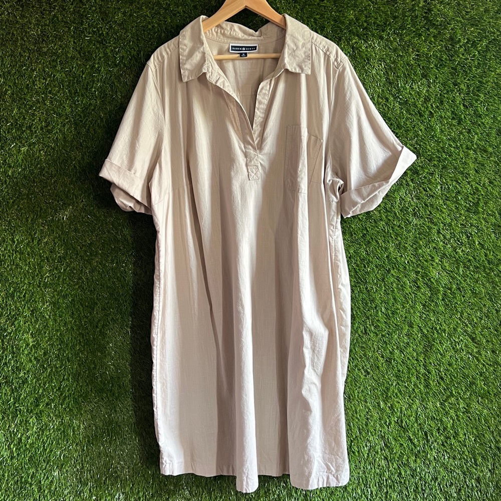 Karen Scott 3X Khaki Poppver Style Dress Plus NDD24 Curvy